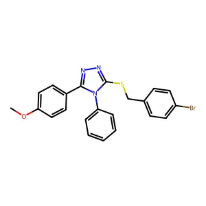3-[(4-bromobenzyl)sulfanyl]-5-(4-methoxyphenyl)-4-phenyl-4H-1,2,4-triazole structure