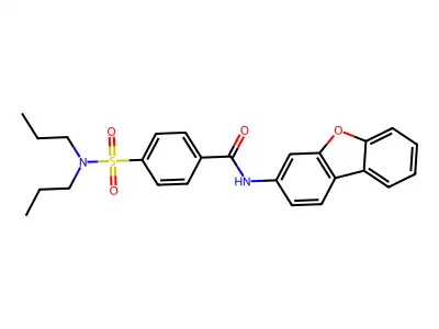 N-dibenzofuran-3-yl-4-(dipropylsulfamoyl)benzamide structure