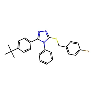 5-[4-(Tert-butyl)phenyl]-3-[(4-bromophenyl)methylthio]-4-phenyl-1,2,4-triazole structure