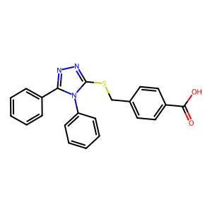 4-[(4,5-Diphenyl-1,2,4-triazol-3-yl)sulfanylmethyl]benzoic acid structure