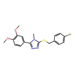 3-[(4-bromobenzyl)sulfanyl]-5-(3,4-dimethoxyphenyl)-4-methyl-4H-1,2,4-triazole structure