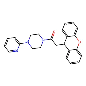 1-(4-pyridin-2-ylpiperazin-1-yl)-2-(9H-xanthen-9-yl)ethanone structure