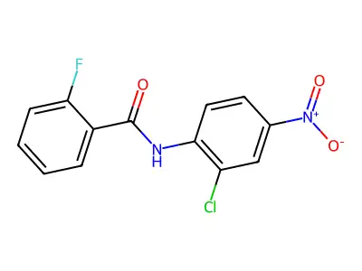 N-(2-chloro-4-nitrophenyl)-2-fluorobenzamide structure