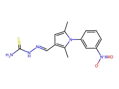 [(E)-[2,5-dimethyl-1-(3-nitrophenyl)pyrrol-3-yl]methylideneamino]thiourea structure