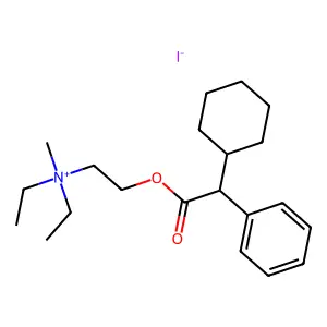 2-((Cyclohexyl(phenyl)acetyl)oxy)-N,N-diethyl-N-methylethan-1-aminium iodide structure
