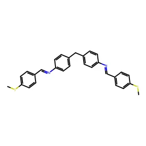 (NE,N'E)-4,4'-methylenebis(N-(4-(methylthio)benzylidene)aniline) structure