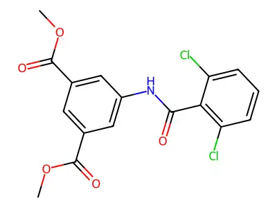 Methyl 5-[(2,6-dichlorophenyl)carbonylamino]-3-(methoxycarbonyl)benzoate structure