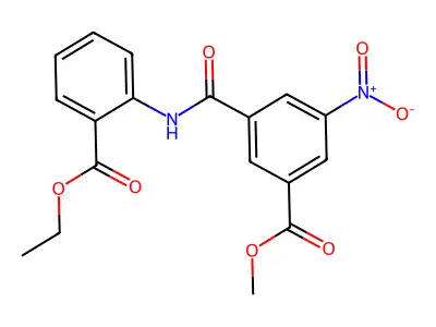 Methyl 3-{[2-(ethoxycarbonyl)phenyl]carbamoyl}-5-nitrobenzoate structure