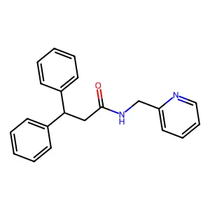 3,3-diphenyl-N-(pyridin-2-ylmethyl)propanamide structure
