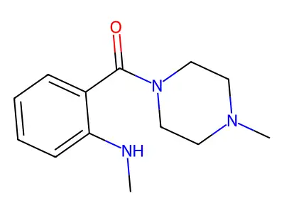 N-methyl-2-(4-methylpiperazine-1-carbonyl)aniline structure