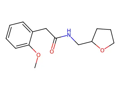 2-(2-methoxyphenyl)-N-(oxolan-2-ylmethyl)acetamide structure