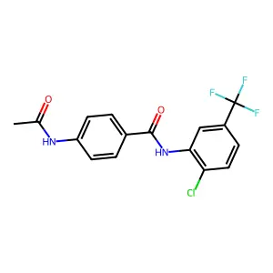 4-acetamido-N-[2-chloro-5-(trifluoromethyl)phenyl]benzamide structure