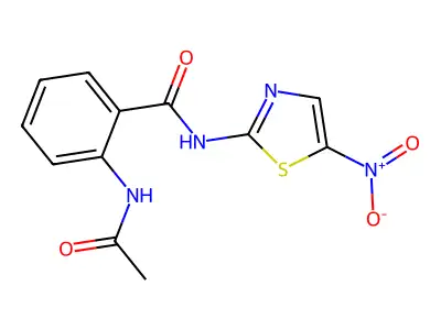 2-(acetylamino)-N-{5-nitro-1,3-thiazol-2-yl}benzamide structure