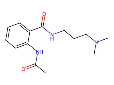2-acetamido-N-[3-(dimethylamino)propyl]benzamide structure