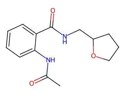 2-acetamido-N-(oxolan-2-ylmethyl)benzamide structure