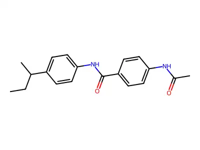 4-(acetylamino)-N-[4-(butan-2-yl)phenyl]benzamide structure