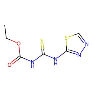 Carbamic acid, ((1,3,4-thiadiazol-2-ylamino)thioxomethyl)-, ethyl ester structure