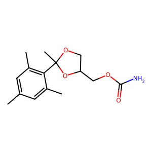 1,3-Dioxolane-4-methanol, 2-p-cumenyl-2-methyl-, carbamate, trans- structure