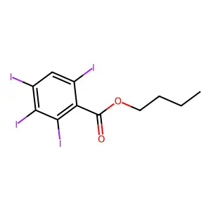 Benzoic acid, 2,3,4,6-tetraiodo-, butyl ester structure