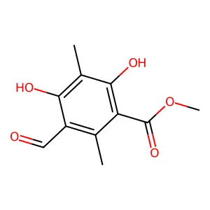 Benzoic acid, 3-formyl-4,6-dihydroxy-2,5-dimethyl-, methyl ester structure