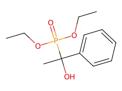 Phosphonic acid, (1-hydroxy-1-phenylethyl)-, diethyl ester structure
