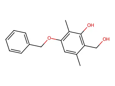 Benzenemethanol, 2-hydroxy-3,6-dimethyl-4-(phenylmethoxy)- structure