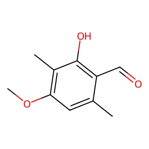 2-Hydroxy-4-methoxy-3,6-dimethylbenzaldehyde structure