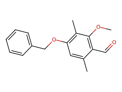 Benzaldehyde, 2-methoxy-3,6-dimethyl-4-(phenylmethoxy)- structure