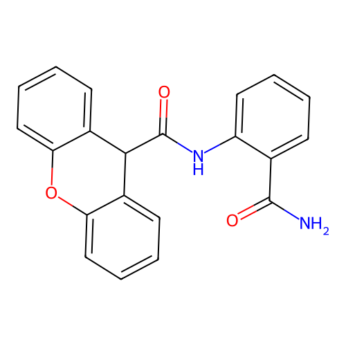N-(2-carbamoylphenyl)-9H-xanthene-9-carboxamide structure
