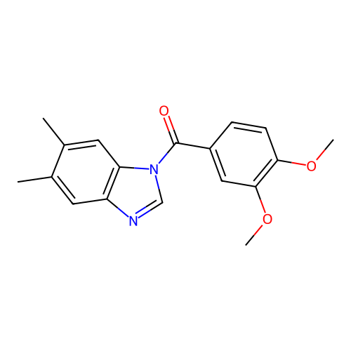(3,4-dimethoxyphenyl)(5,6-dimethyl-1H-benzimidazol-1-yl)methanone structure
