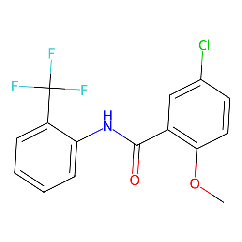 5-chloro-2-methoxy-N-[2-(trifluoromethyl)phenyl]benzamide structure