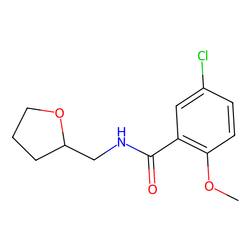 5-chloro-2-methoxy-N-(oxolan-2-ylmethyl)benzamide structure