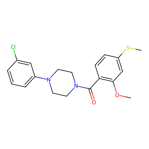 1-(3-Chlorophenyl)-4-[2-methoxy-4-(methylsulfanyl)benzoyl]piperazine structure