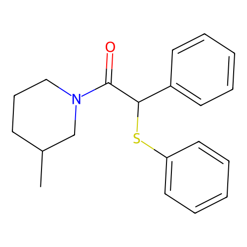 1-(3-Methylpiperidin-1-yl)-2-phenyl-2-(phenylsulfanyl)ethanone structure