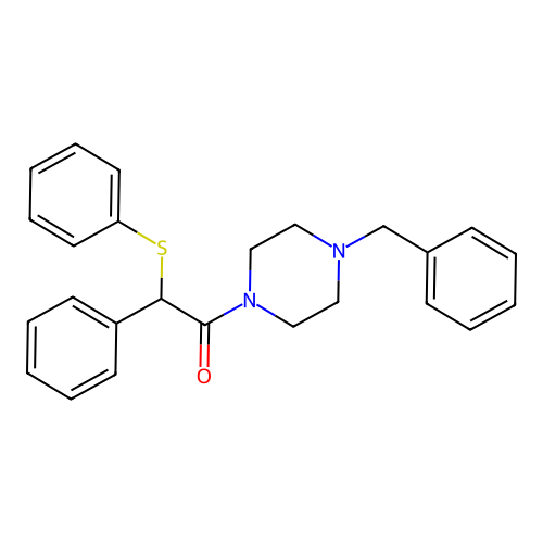 1-(4-Benzylpiperazin-1-yl)-2-phenyl-2-(phenylsulfanyl)ethanone structure