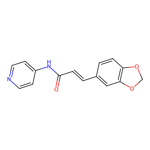 (2E)-3-(1,3-benzodioxol-5-yl)-N-(pyridin-4-yl)prop-2-enamide structure