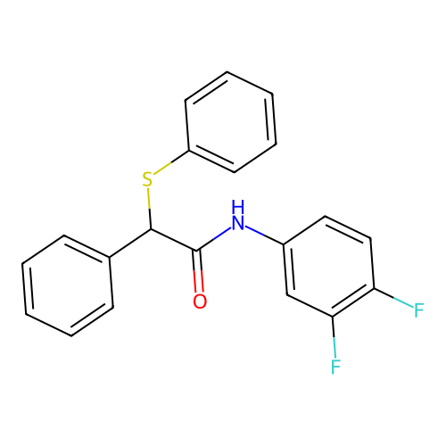 N-(3,4-difluorophenyl)-2-phenyl-2-(phenylsulfanyl)acetamide structure