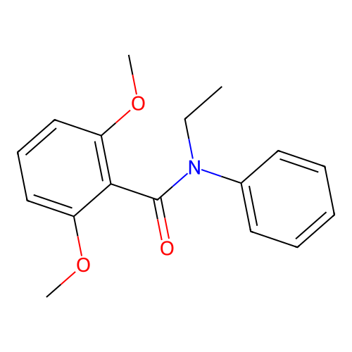 N-ethyl-2,6-dimethoxy-N-phenylbenzamide structure