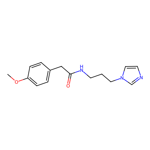 N-(3-imidazol-1-ylpropyl)-2-(4-methoxyphenyl)acetamide structure