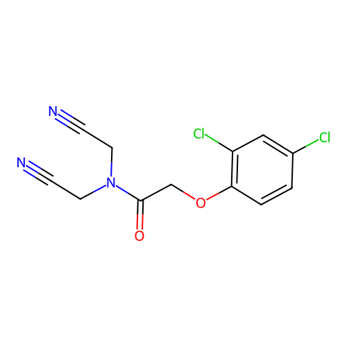 N,N-bis(cyanomethyl)-2-(2,4-dichlorophenoxy)acetamide structure