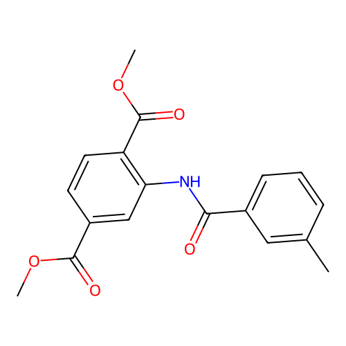 Dimethyl 2-[(3-methylbenzoyl)amino]terephthalate structure
