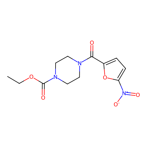 Ethyl 4-[(5-nitrofuran-2-yl)carbonyl]piperazine-1-carboxylate structure