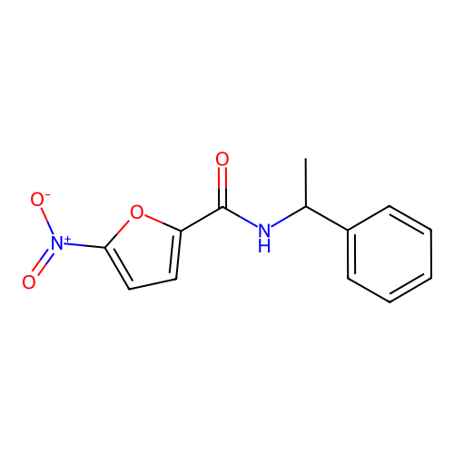 5-nitro-N-(1-phenylethyl)furan-2-carboxamide structure