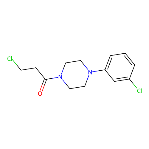 3-Chloro-1-[4-(3-chlorophenyl)piperazin-1-yl]propan-1-one structure