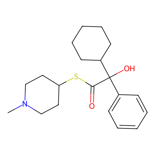 s-(1-Methylpiperidin-4-yl) cyclohexyl(hydroxy)phenylethanethioate structure