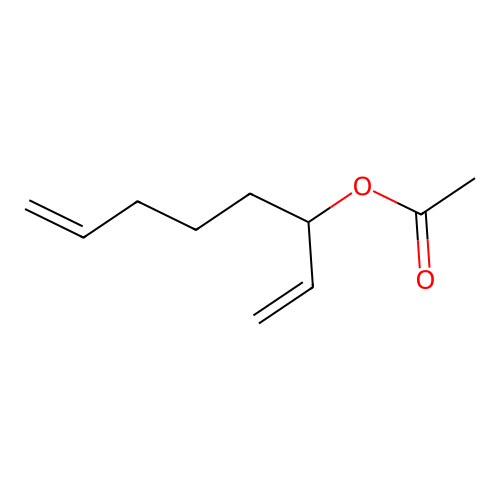 Octa-1,7-dien-3-yl acetate structure