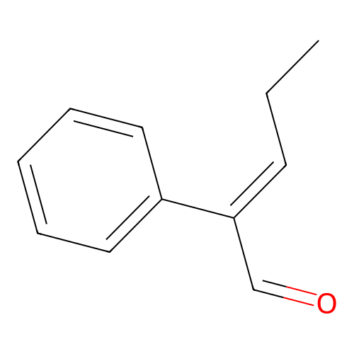 (E)-2-phenylpent-2-enal structure