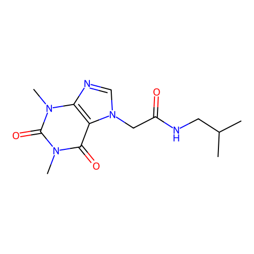 2-(1,3-dimethyl-2,6-dioxo-1,2,3,6-tetrahydro-7H-purin-7-yl)-N-isobutylacetamide structure