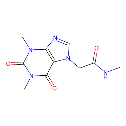 2-(1,3-dimethyl-2,6-dioxo(1,3,7-trihydropurin-7-yl))-N-methylacetamide structure
