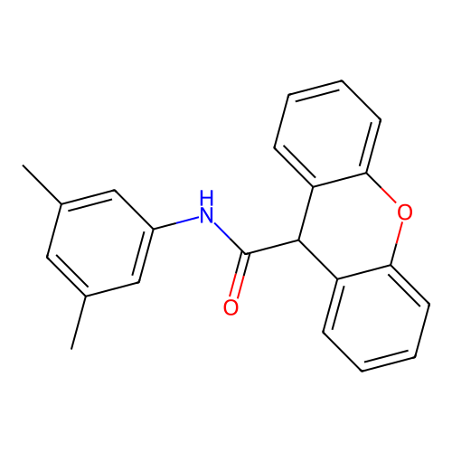 N-(3,5-dimethylphenyl)-9H-xanthene-9-carboxamide structure